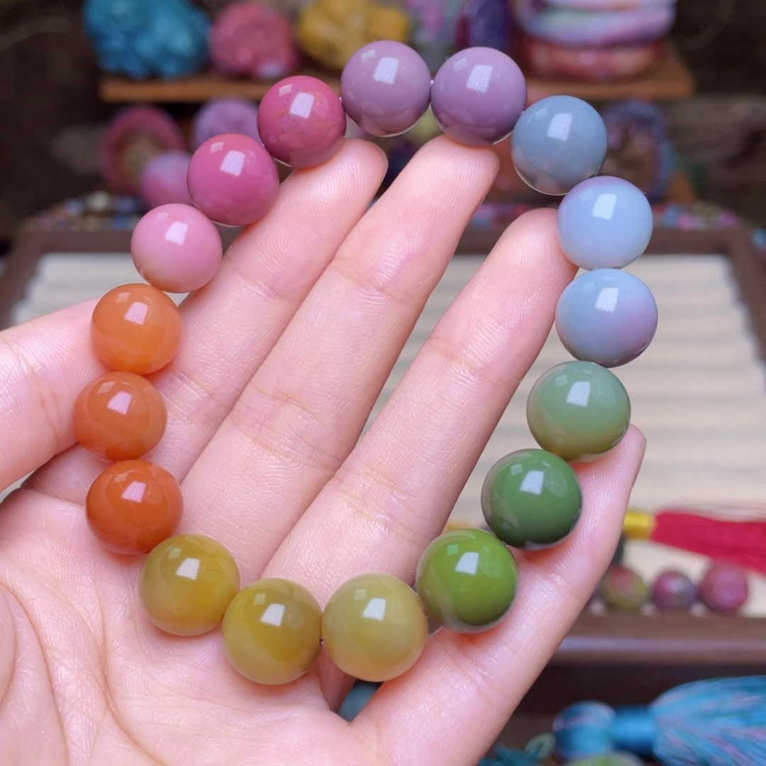 玛瑙/玉髓未镶嵌珠宝半成品惜*盐源玛瑙色标级高品串