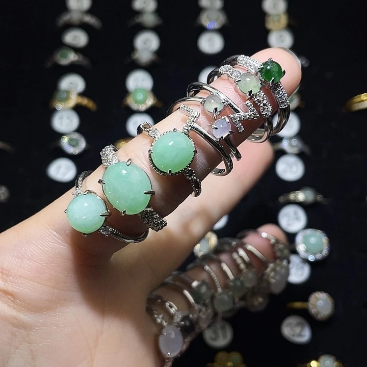 幽***雨翡翠未镶嵌戒指戒指