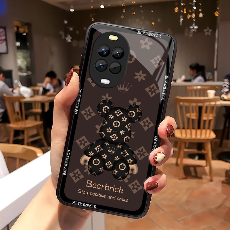 Fashon熊适用华为Nova14手机壳Nova14Pro玻璃壳散热镜面女款硅胶