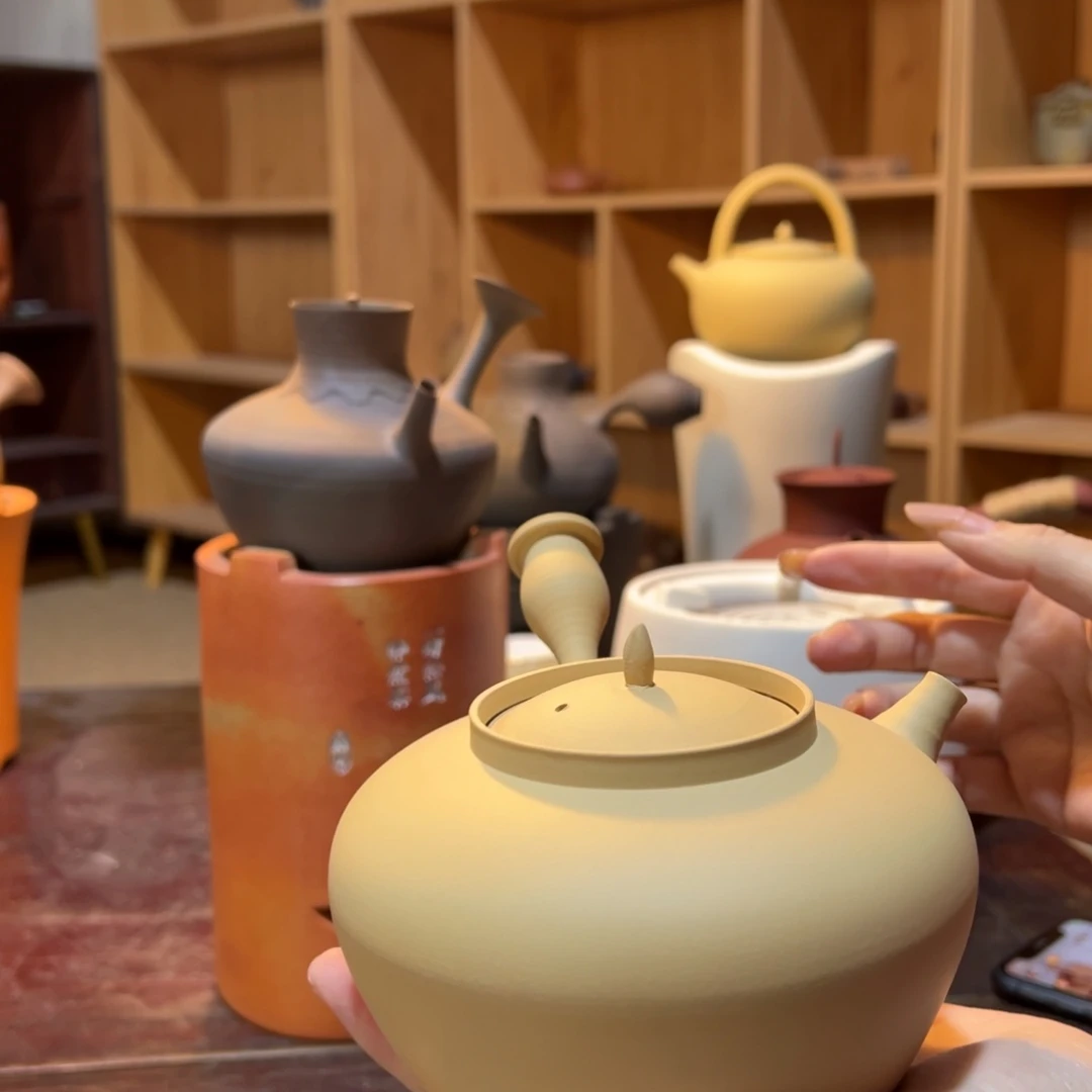 三****陶白泥铜钱把500cc