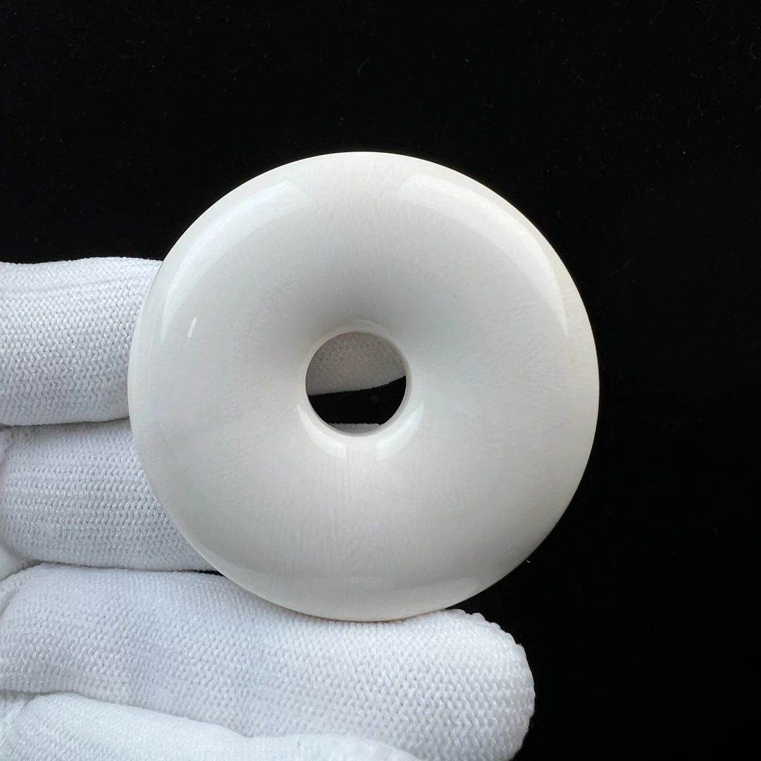 E1072天然猛犸牙 平安扣 扣子53.9x12.6mm40.2克支持鉴定 假一罚