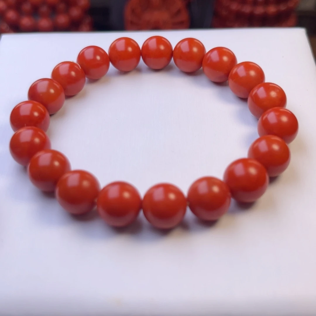 南红玛瑙未镶嵌保山精工圆珠手串卡10➕