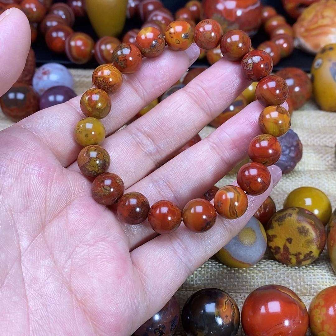 腹***哥玛瑙/玉髓未镶嵌战国红玛瑙