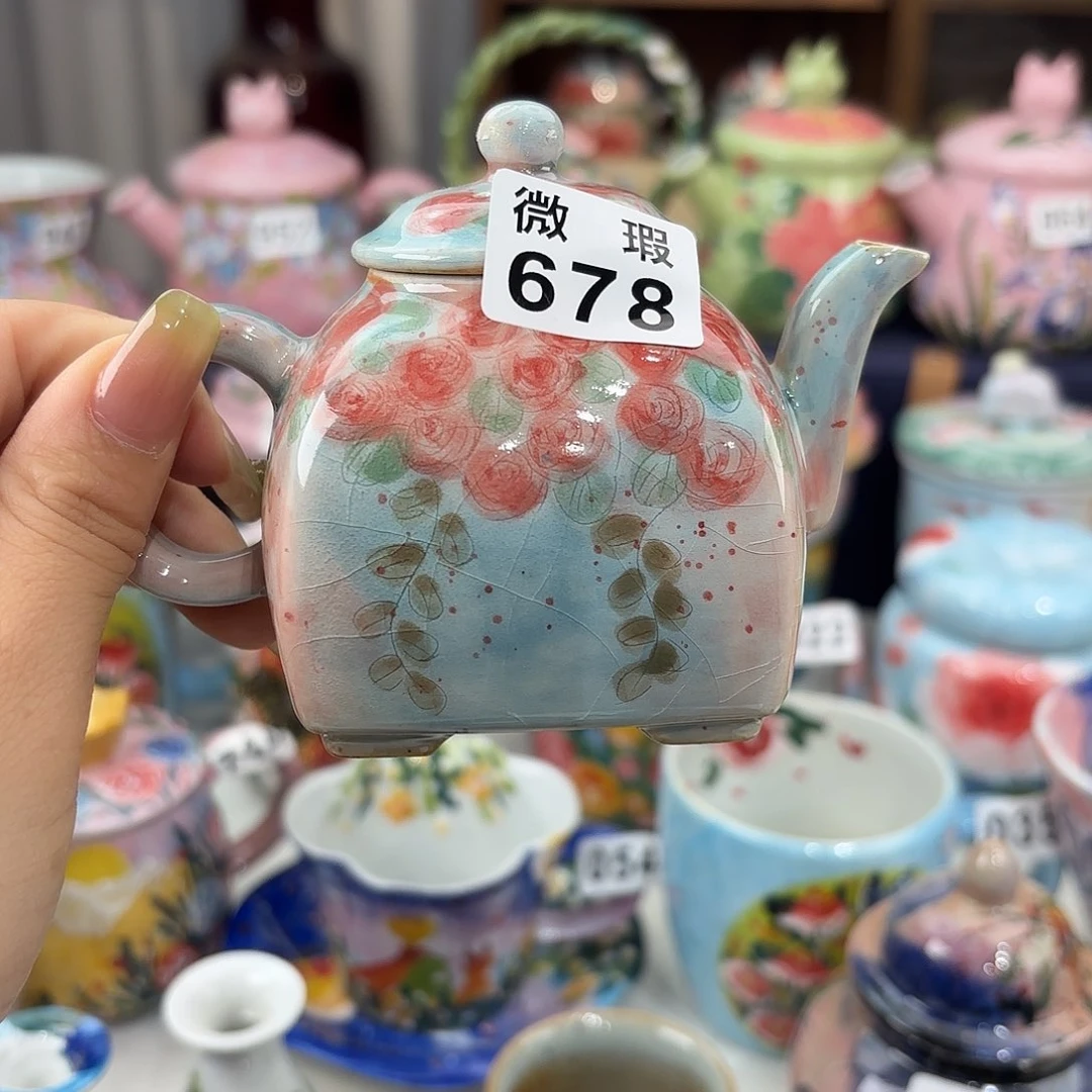 瓷片景德镇手绘高温釉下彩陶瓷茶具