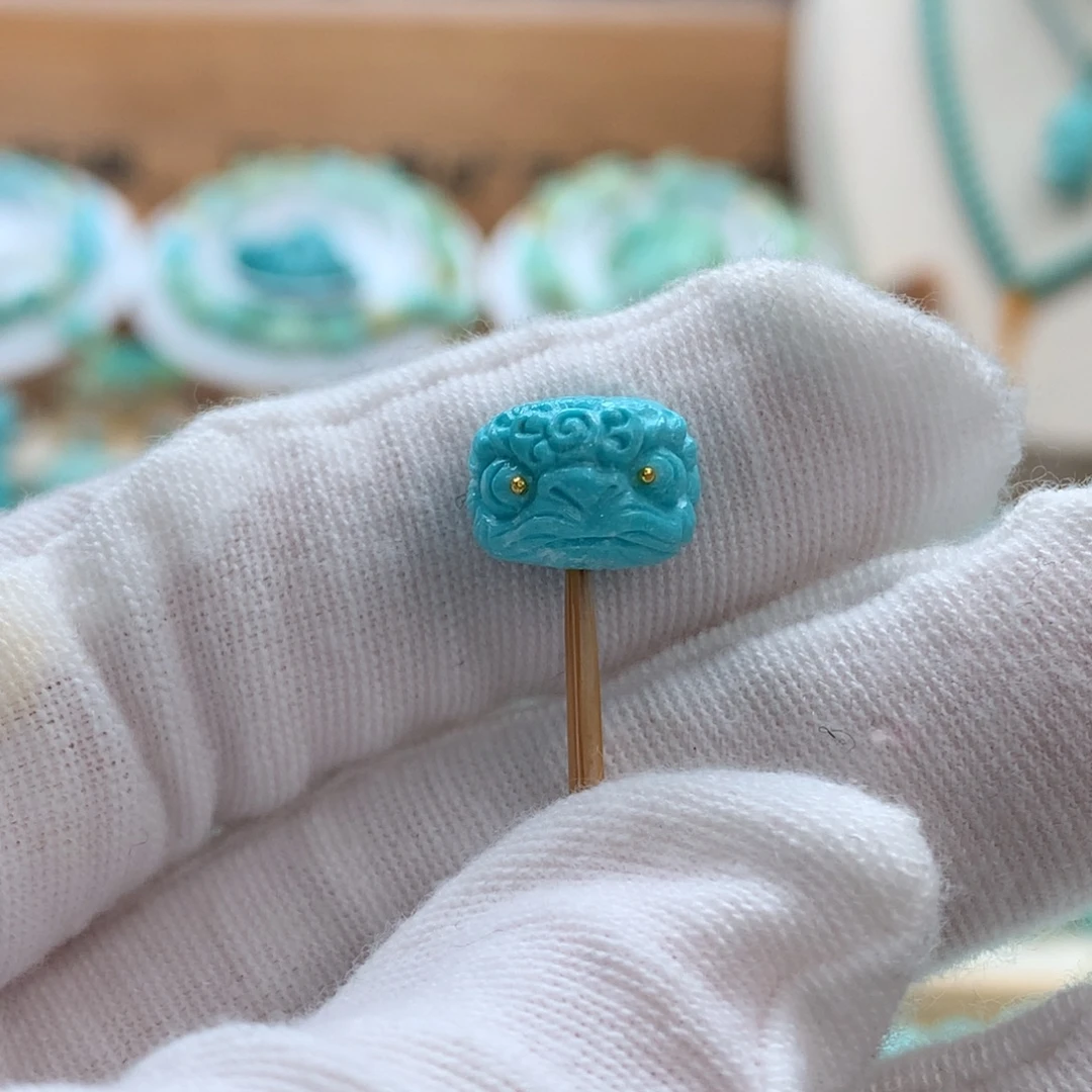 绿松石未镶嵌绿松石醒狮