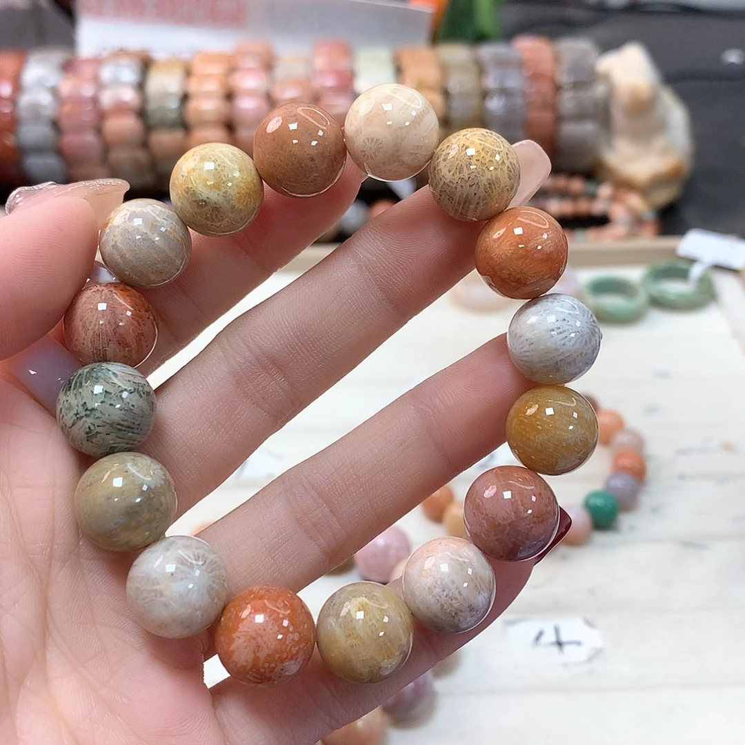 硅化珊瑚（珊瑚玉）手链未镶嵌幸***门100
