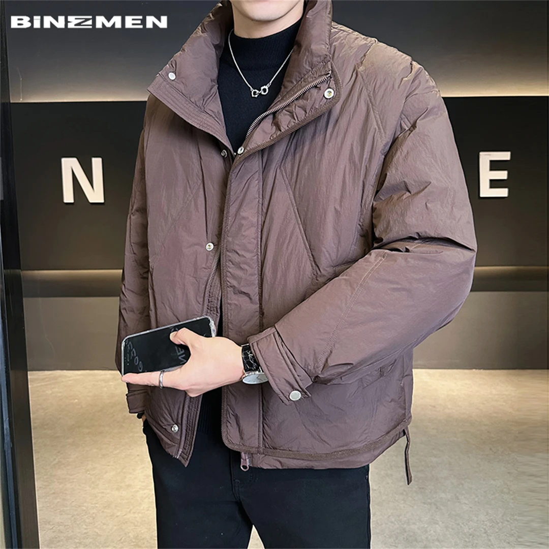 轻薄白鸭绒男士立领羽绒服男款爆款2025新款正品冬季加厚保暖男装