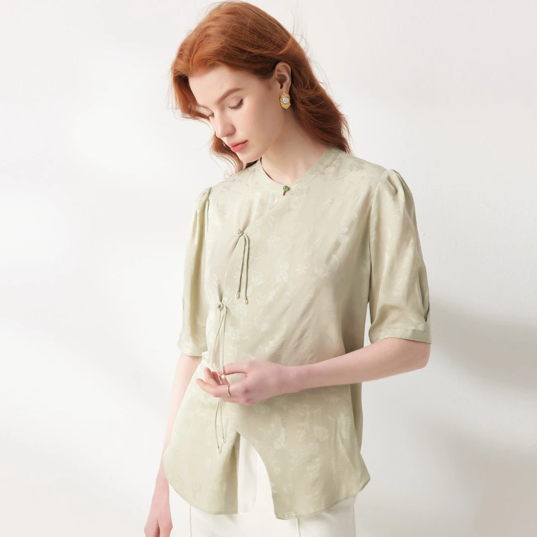 帕罗春夏桑蚕丝新中式上衣ES23713Z-A