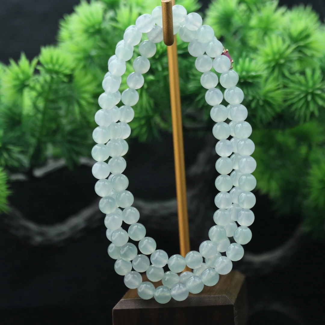 36天然缅甸翡翠A货珠链/400605/上海嘉禾拍卖