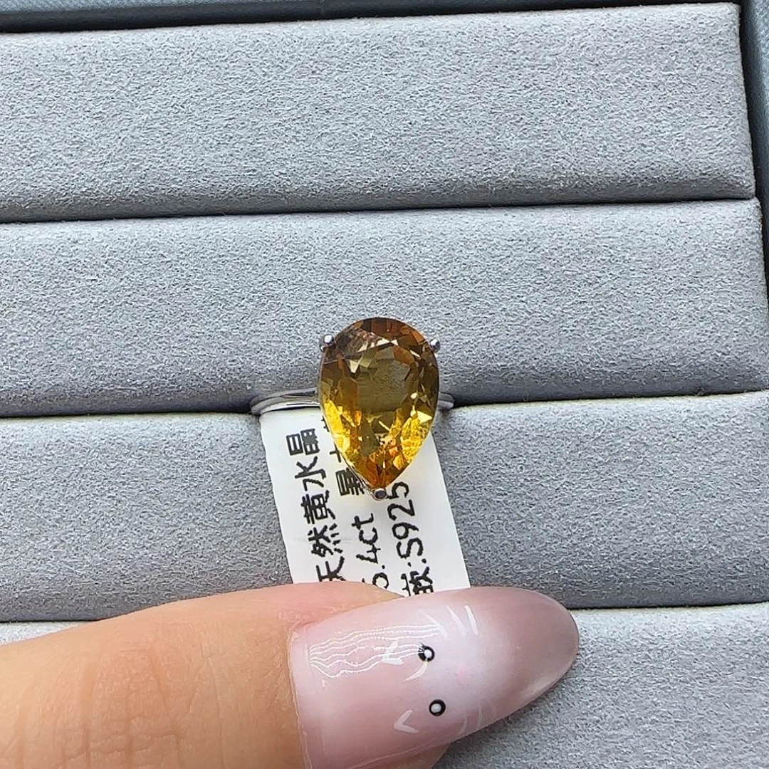 Y***T珠宝半成品水晶银S925镶嵌纯天然无优化黄水晶Q假一赔十