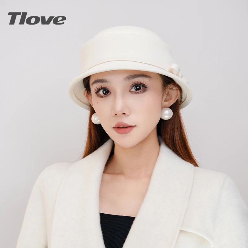 9550礼帽女秋冬法式优雅蝴蝶结显脸小渔夫帽