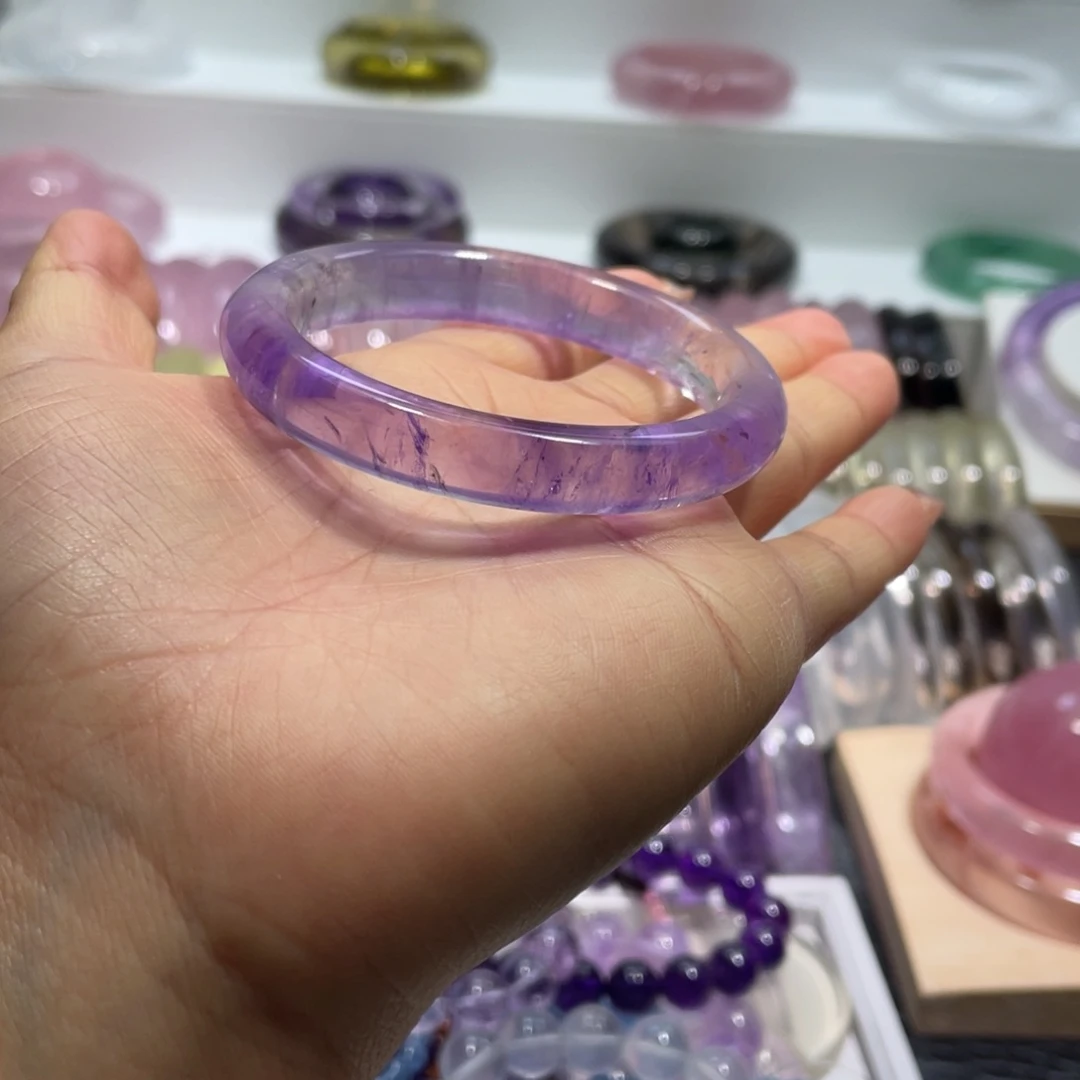 水晶手镯51圈口16号未镶嵌