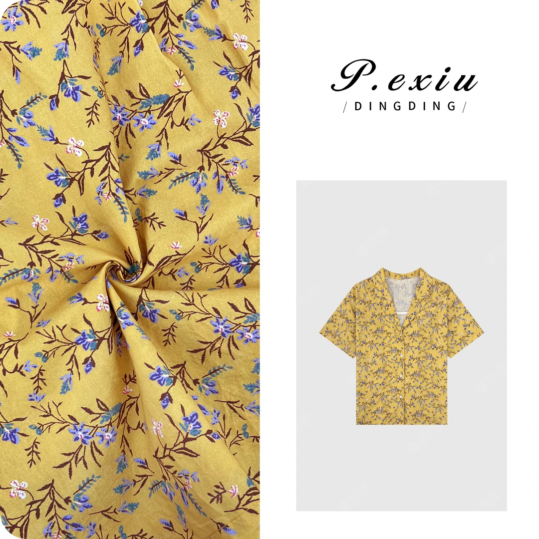 100%棉度假风翻领花色长袖衬衫 SH1709