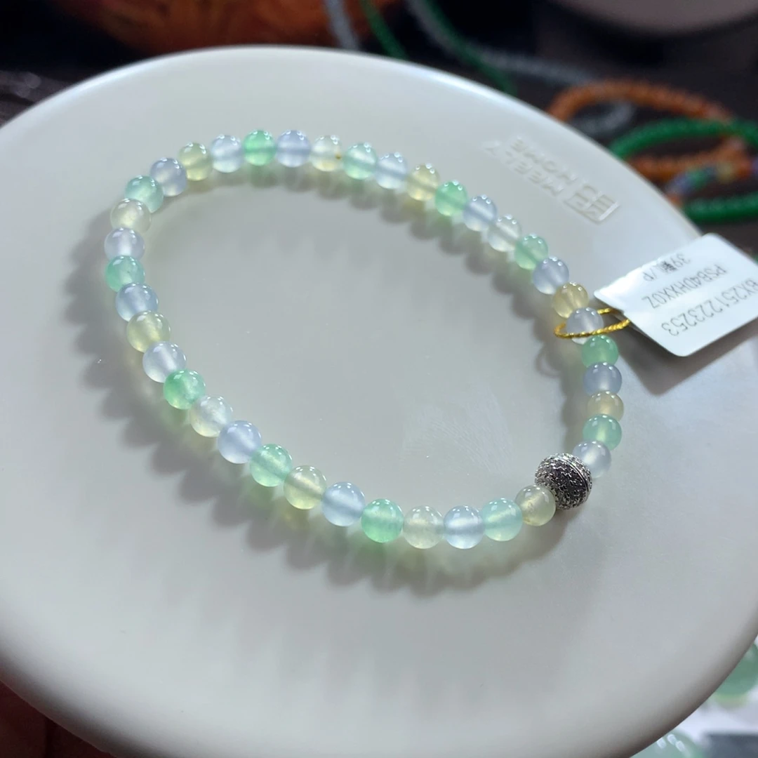 翡翠未镶嵌手链冰种梦幻仙气马卡龙多宝单圈 卡4.38~4.78