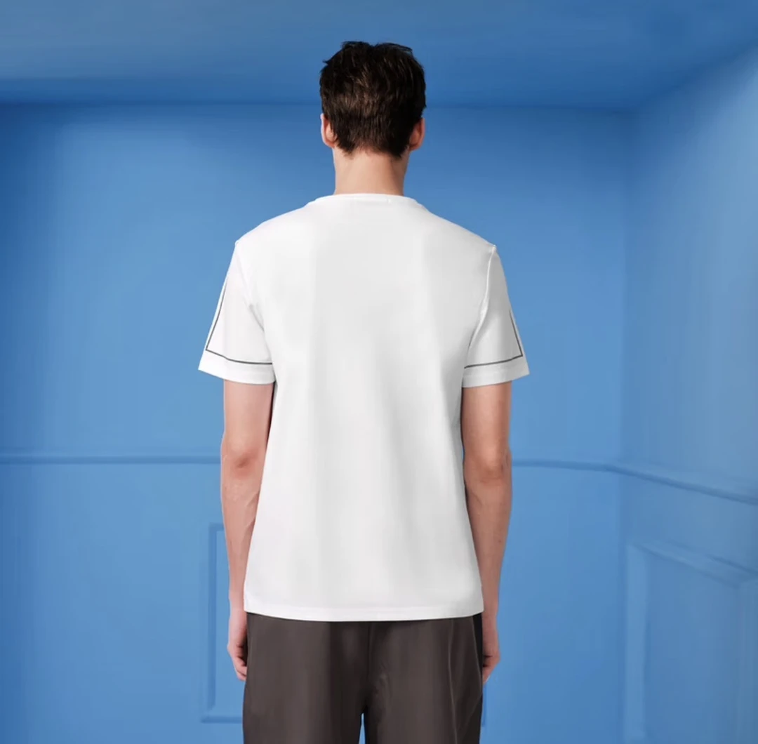 YICAI【含丝光棉】 液氨工艺  Y领白色短