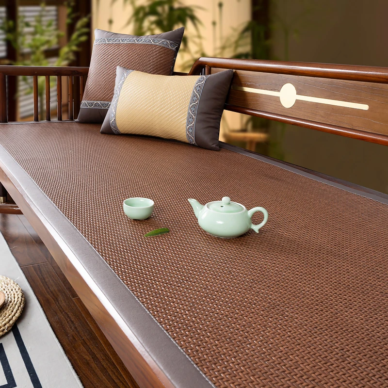 2025新款藤席凉席垫夏季凉感新中式实木沙发套罩坐垫夏天凉席凉垫