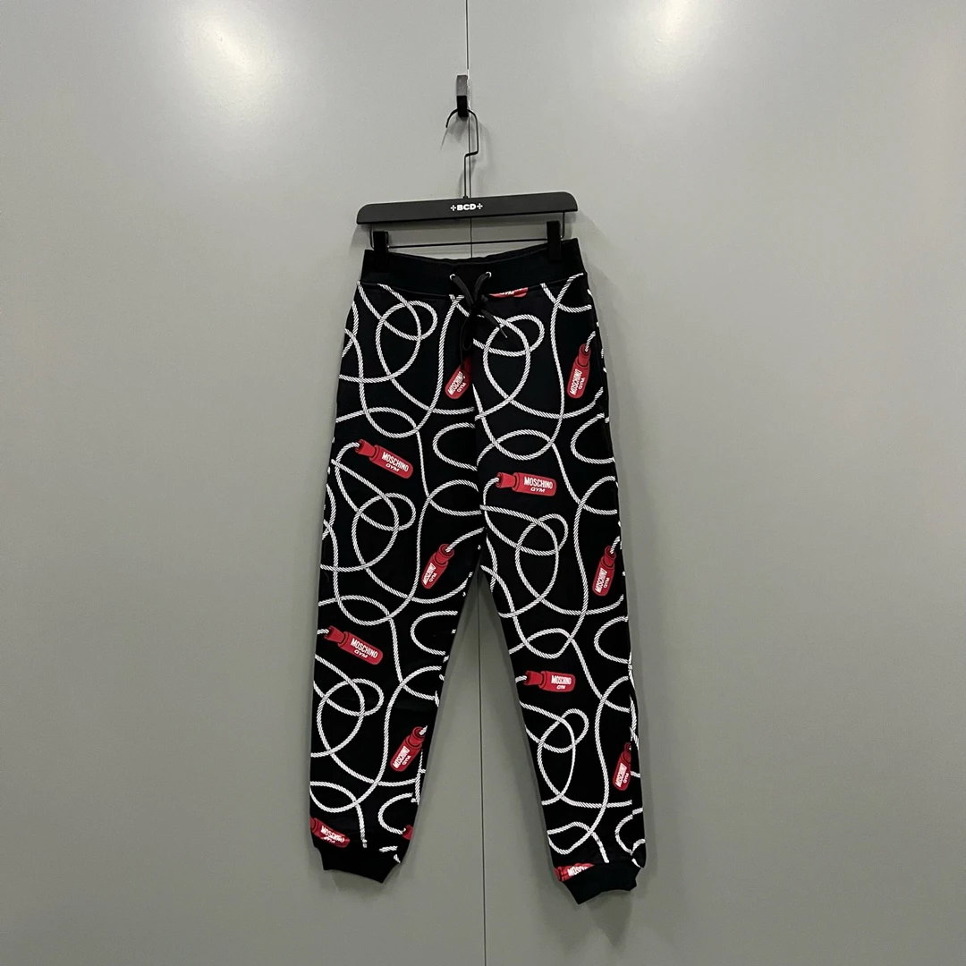 95新 Moschino/莫斯奇诺 q38 满印跳绳束脚裤 S码/jc604269