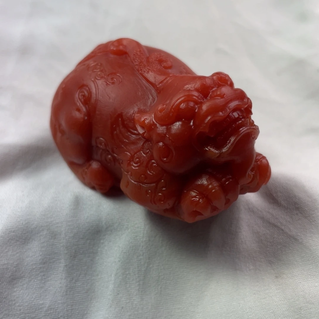 南红玛瑙未镶嵌原矿保山南红东山貔貅手把件
