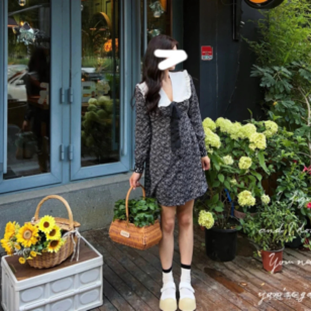全新未使用 MIU MIU/缪缪 001687 满印图形中腰针织连衣裙 42码