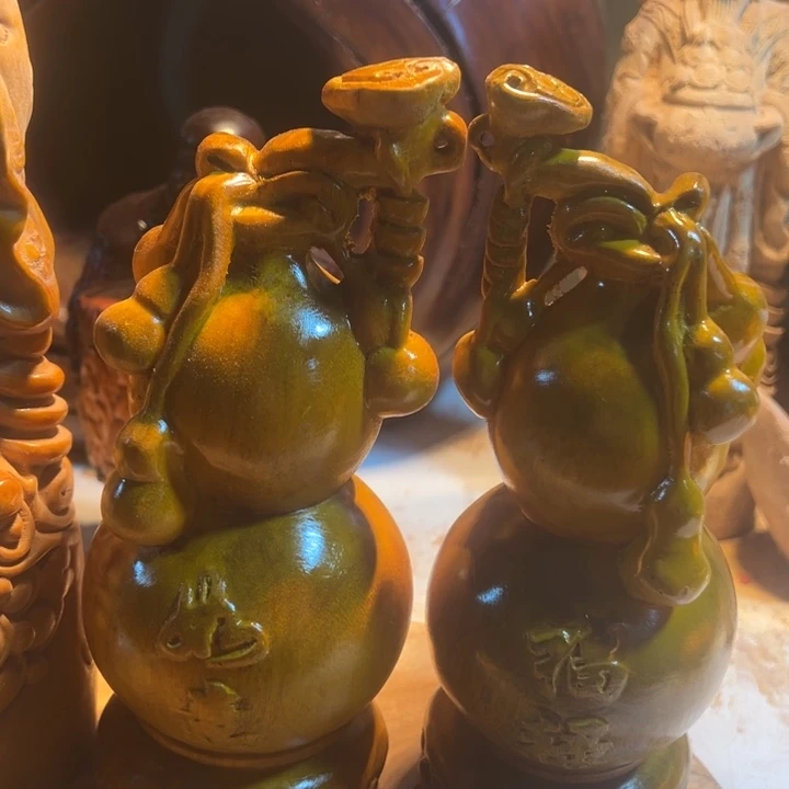木20公分金丝楠葫芦一对