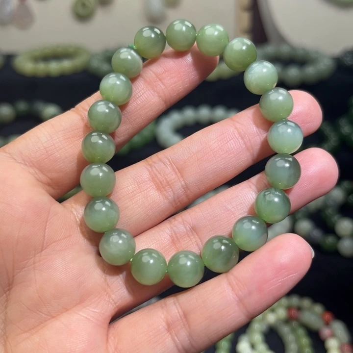 和田玉未镶嵌手链卡10俄罗斯猫眼