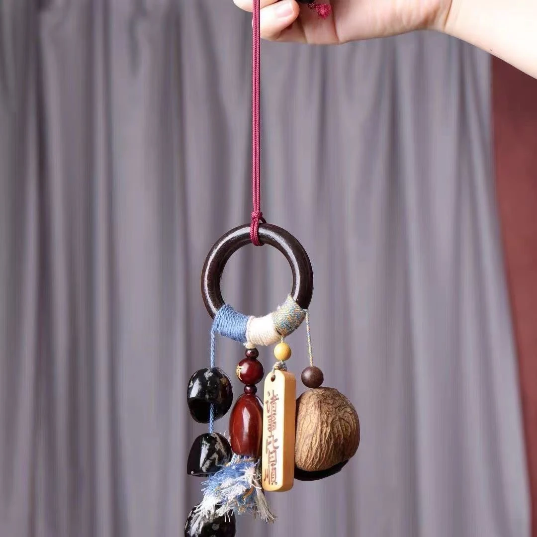 复古铃铛流苏创意挂件汽车内饰风铃手工编织装饰摆件送礼