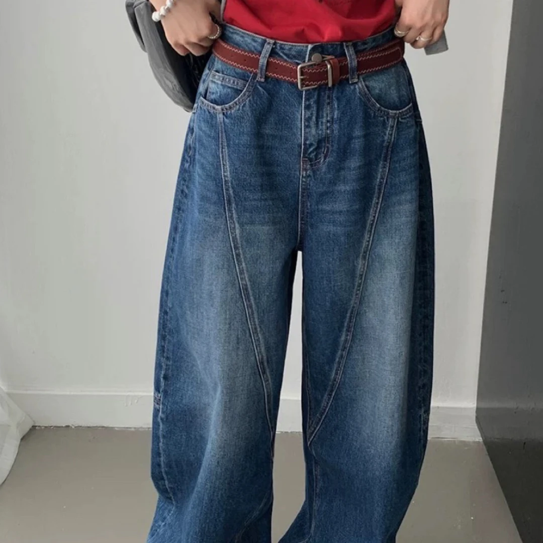 小妖精大码女装镰刀牛仔裤扩版时尚潮流