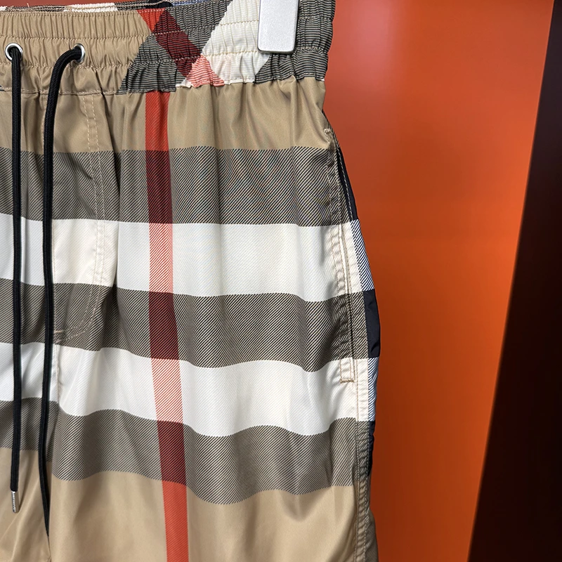 2025夏季新款男士薄款经典时尚百搭格纹短裤