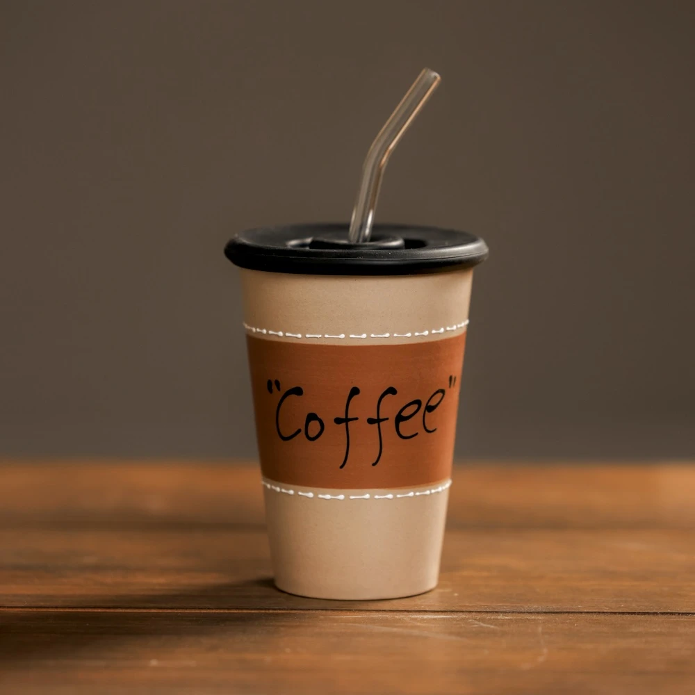 225手绘咖啡时间陶瓷可乐杯