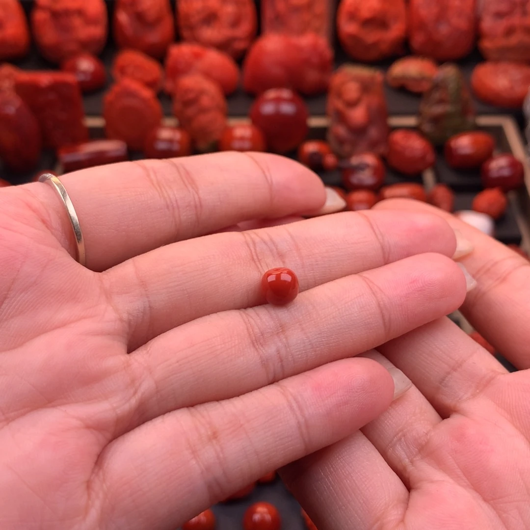 南红玛瑙南红川料原矿老型单珠6.8mm未镶嵌幸*