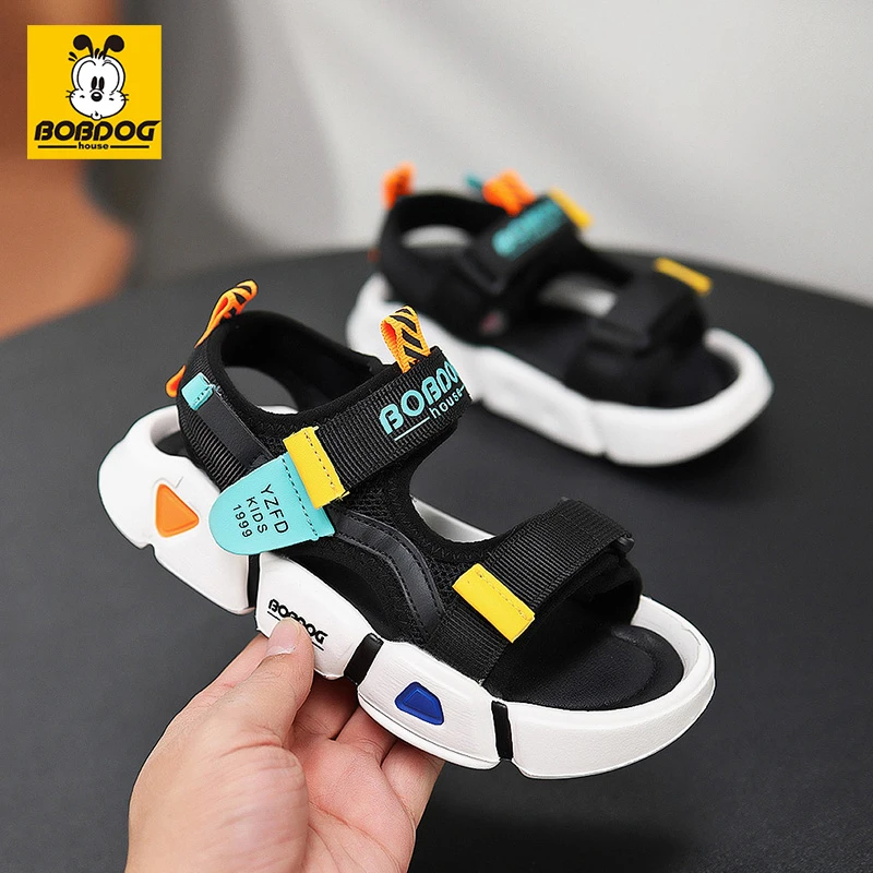 巴布豆家族6-12岁男童凉鞋夏季软底防滑新款休闲运动儿童沙滩凉鞋