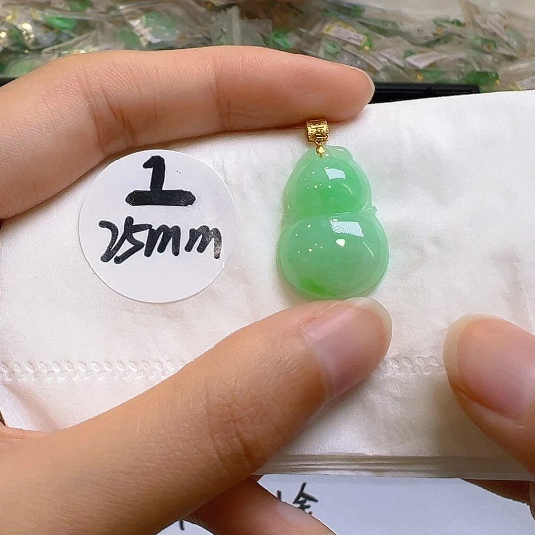 翡翠18K金镶嵌吊坠(不含链)翡翠