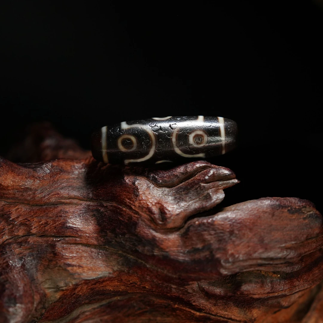 一代老台湾黑白至纯十字六眼玛瑙男女可佩戴个性百搭轻奢