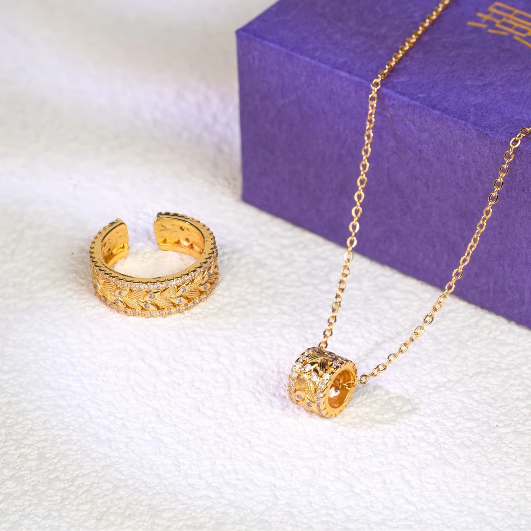 镀k金 麦穗路路通套盒饰品首饰