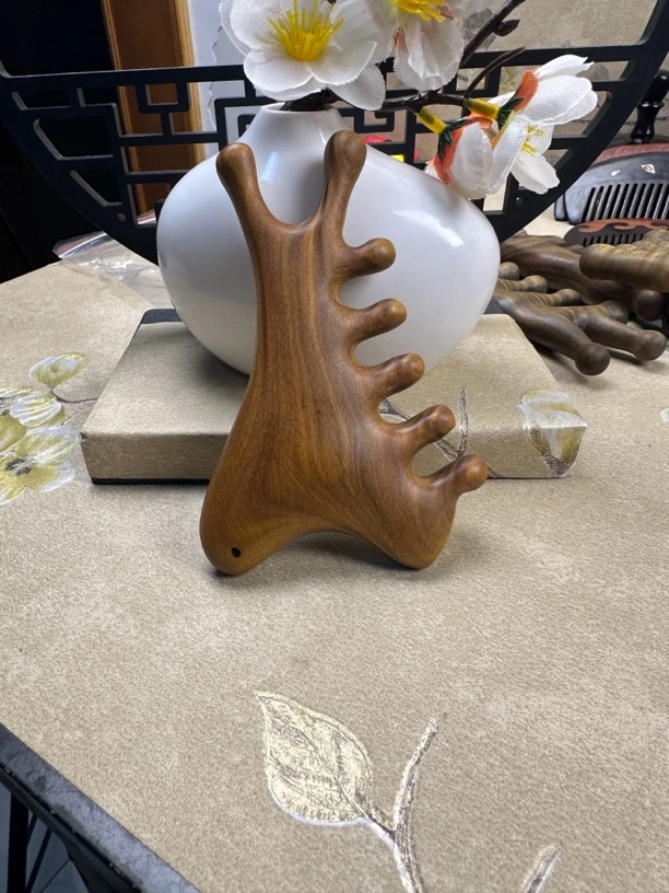 精品绿檀四合一，梳通经络，静心安神家用正宗木梳子梳头头疗五齿