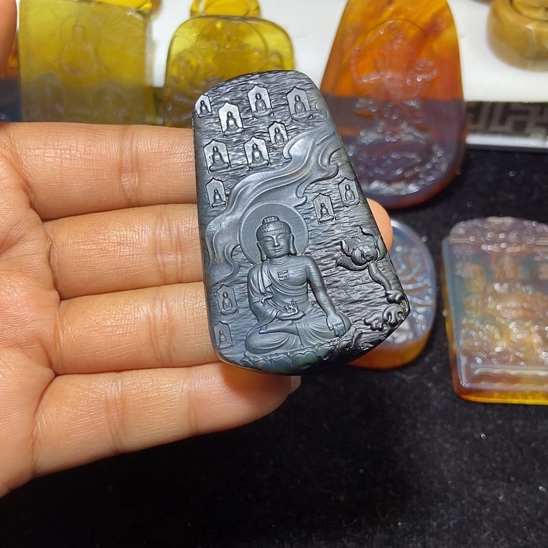 琥珀未镶嵌颈饰缅甸天然琥珀吊坠