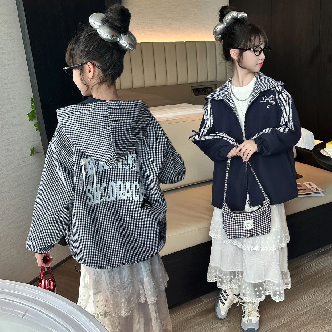 简约潮牌店铺儿童服装2025年款衣服女童装春秋装外套6-12岁高级感