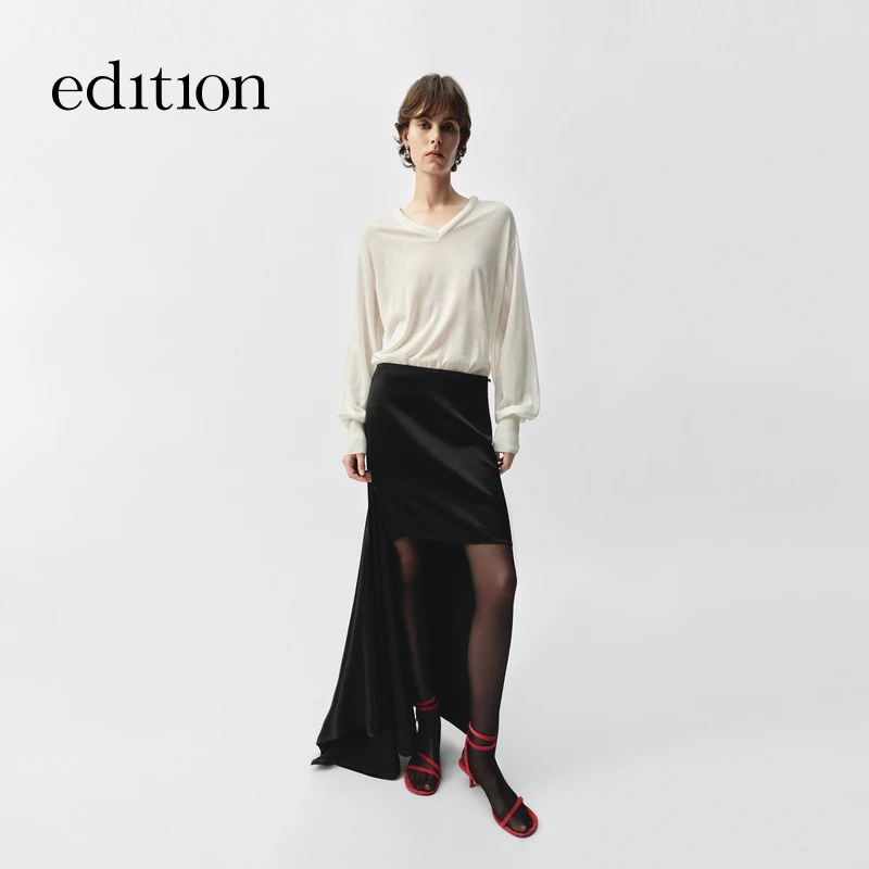 【精英衣橱系列】edition2025春新款解构围裹醋酸半裙#EBE1SKT042