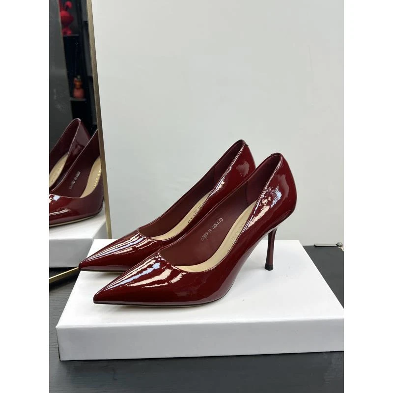 （7.5厘米）2283-12酒红色细跟高跟鞋