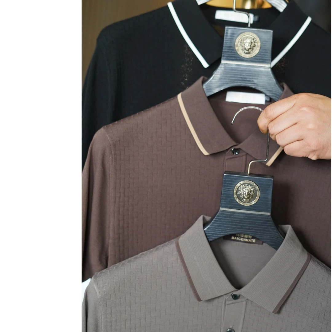 6500男士长袖轻奢时尚休闲夏季商务翻领