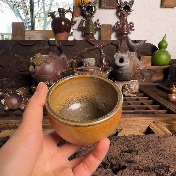 杯崔家龙窑高温柴烧柴器140cc