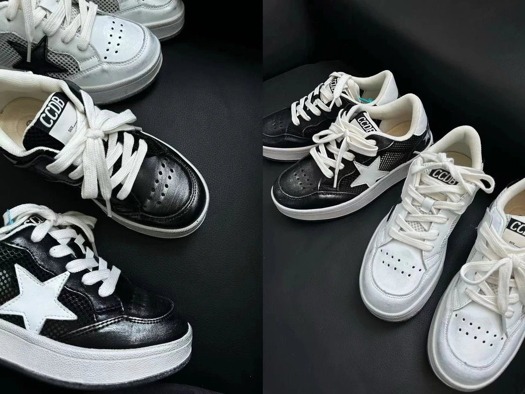 夏季星星做旧脏脏鞋 单网