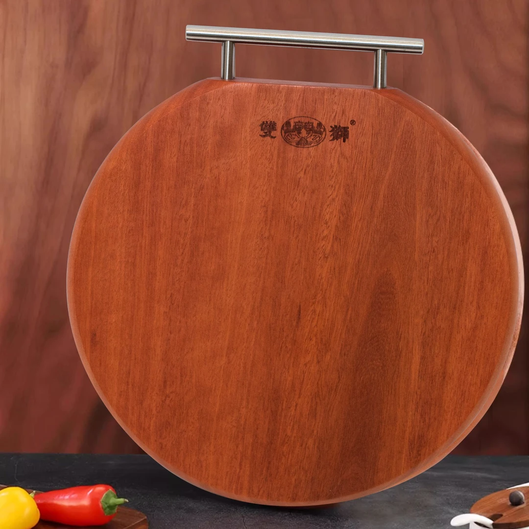 【双狮牌】菜板奥特山榄木家用厨房切菜砧板防霉圆形案板加厚无漆