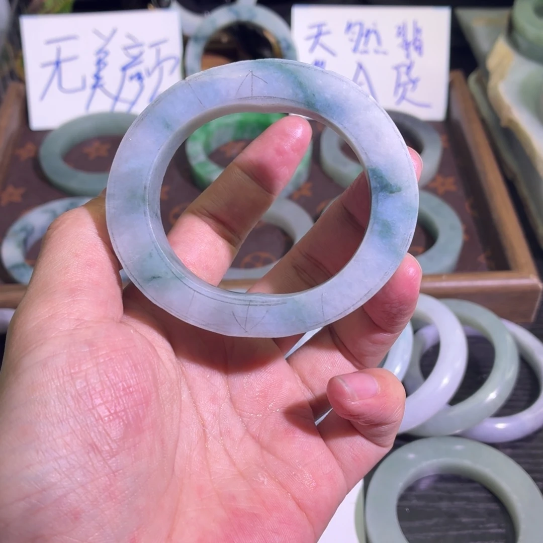 定制翡翠未镶嵌天然纹理随机，追求完美者慎拍