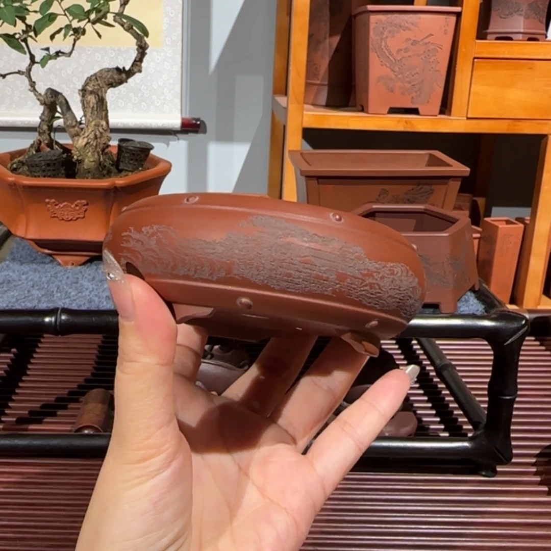 紫砂花盆口径8深度3
