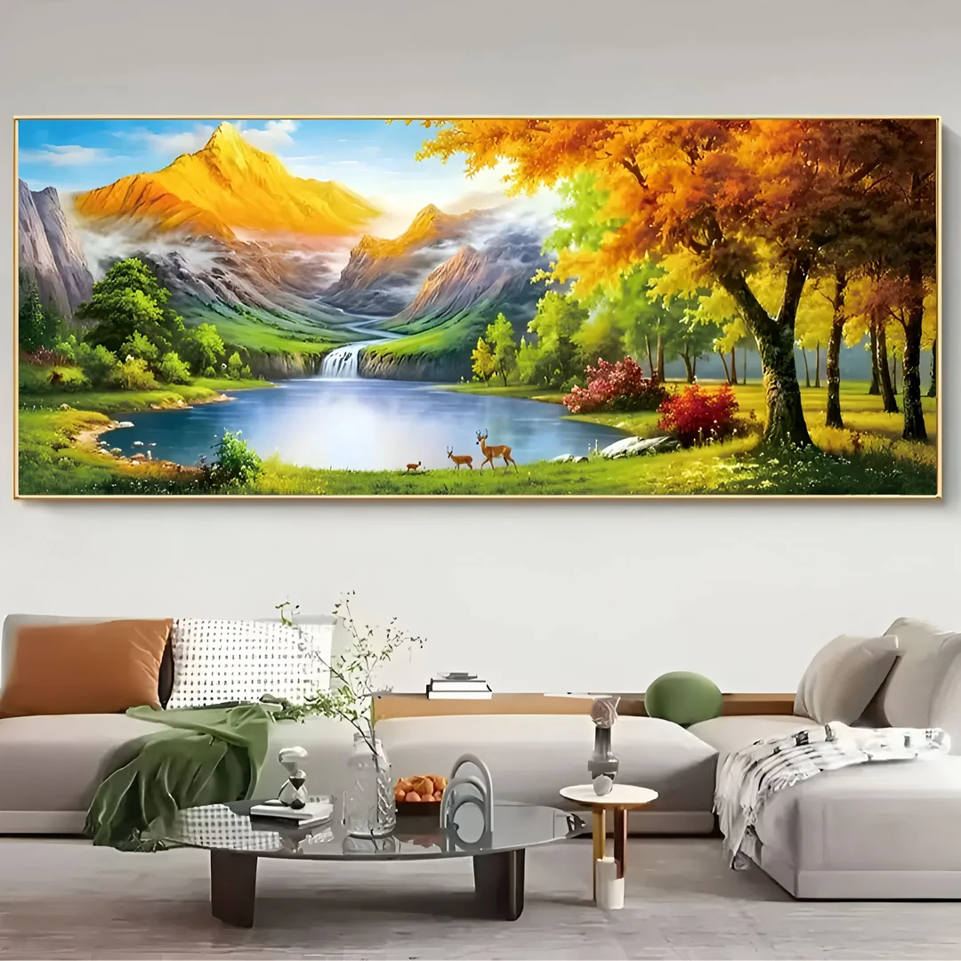 日照金山客厅装饰画2025沙发背景墙壁挂画大气办公室字画书法挂墙