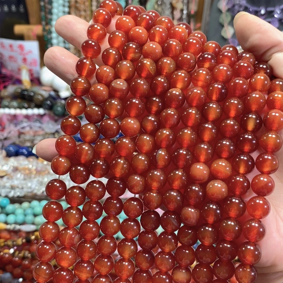 未镶嵌玛瑙/玉髓珠宝半成品玛瑙一条卡10mm