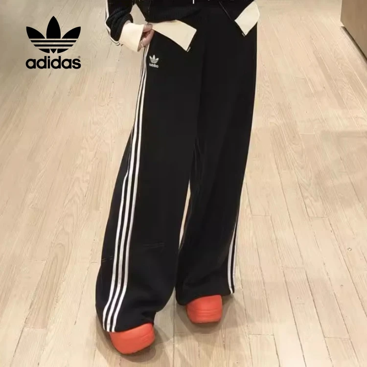 adidas/阿迪达斯三叶草春秋舒适运动裤宽松长裤女裤24新款休闲裤