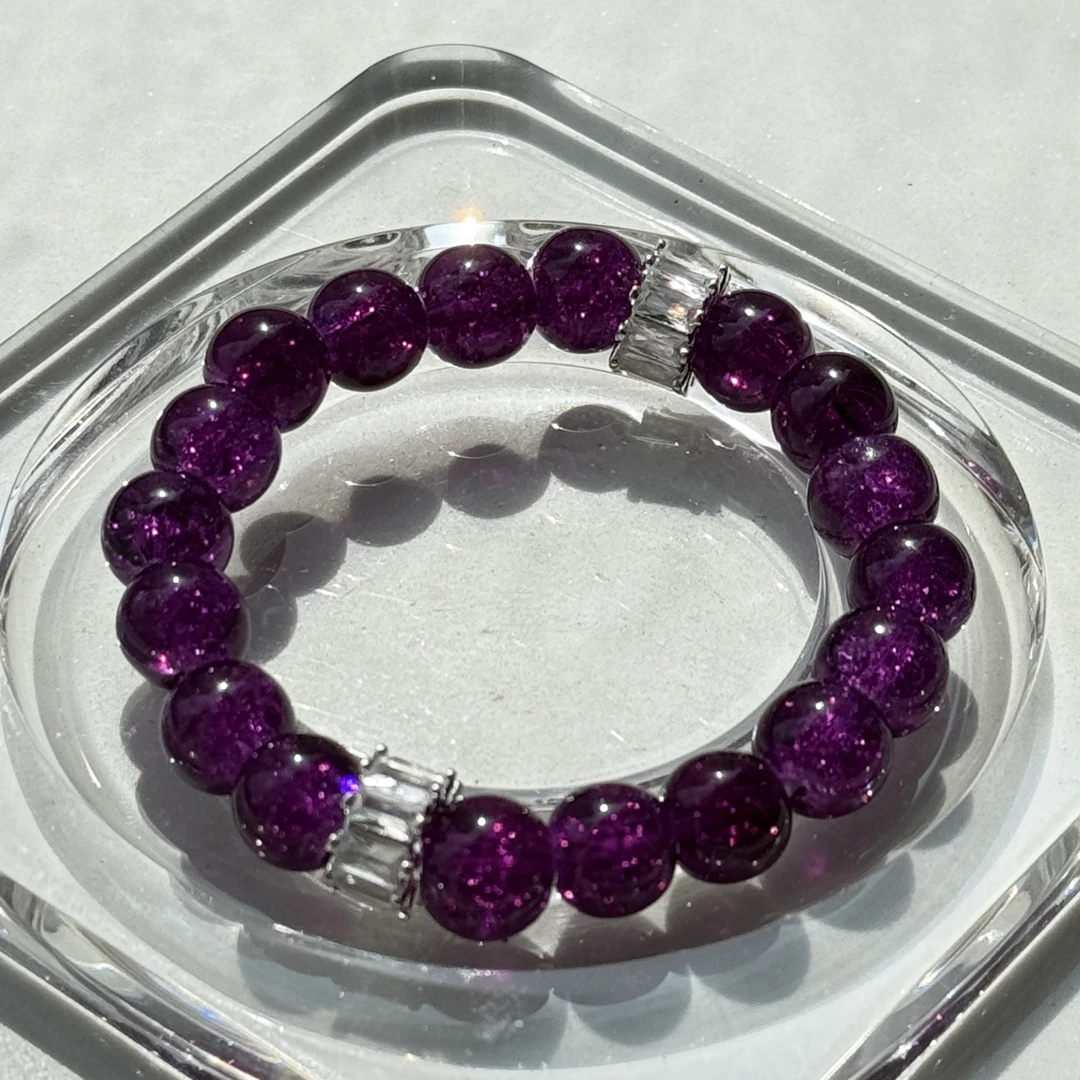 黄铜手链 原创小众设计天然紫水晶手串