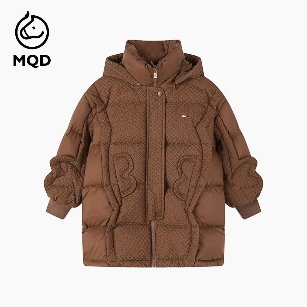 女童冬季肌理感拼接童趣连帽羽绒服1305（标齐）